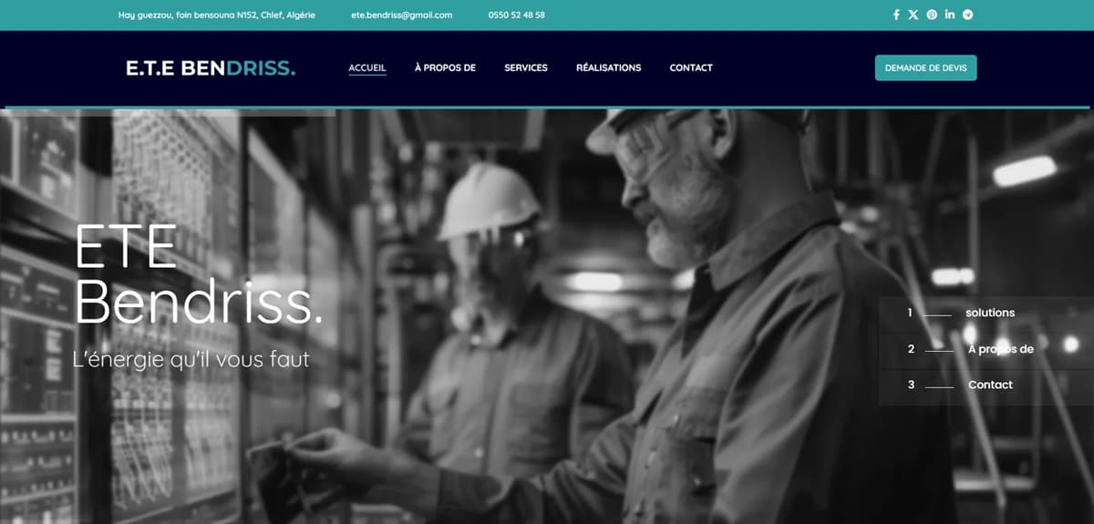 Site web E.T.E Bendriss